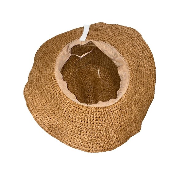 8 Other Reasons Woven Cowboy Hat in Dark Tan One Size New Womens Sun Western - Picture 4 of 7